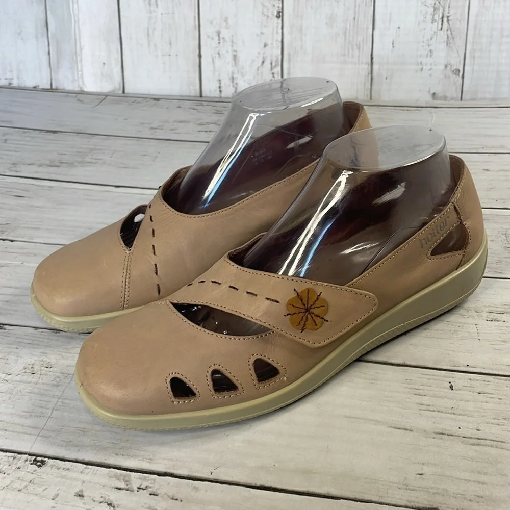 Hotter Made in England Bliss Mary Jane Tan Leather Comfort Shoes